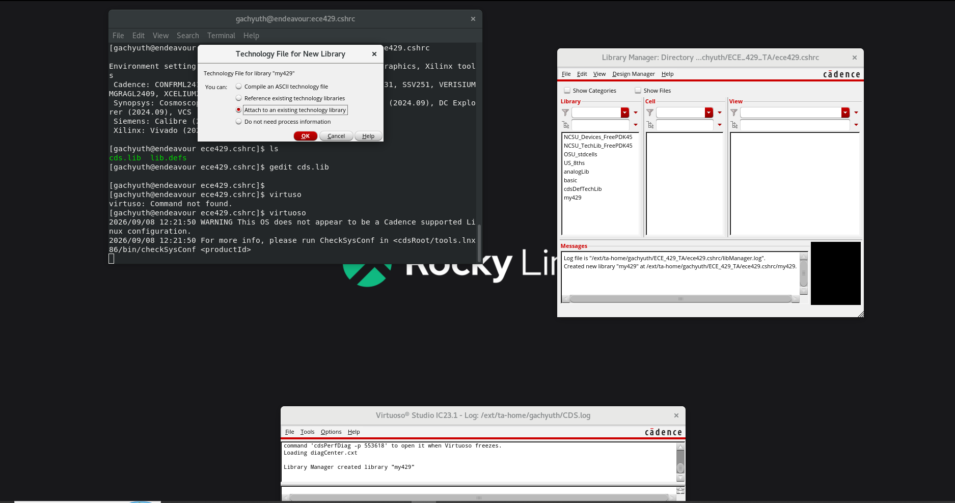 Attach to an existing technology library