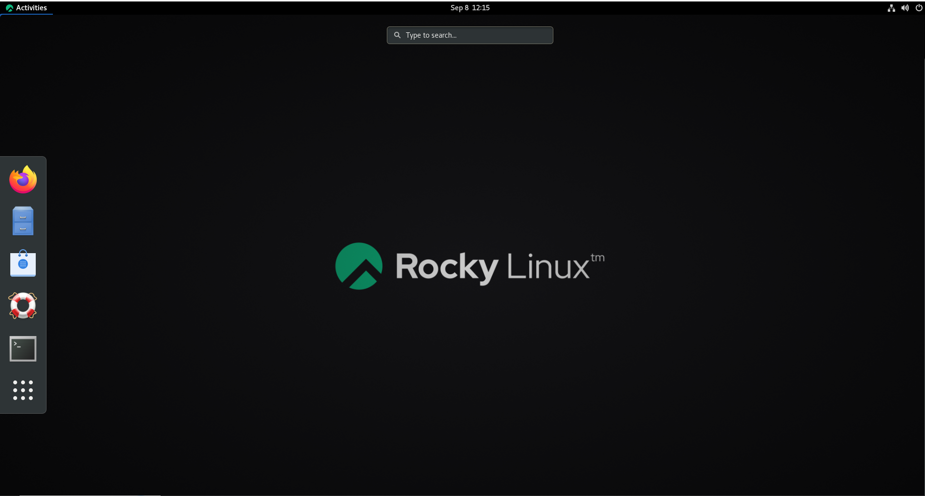 Rocky Linux desktop on Endeavour