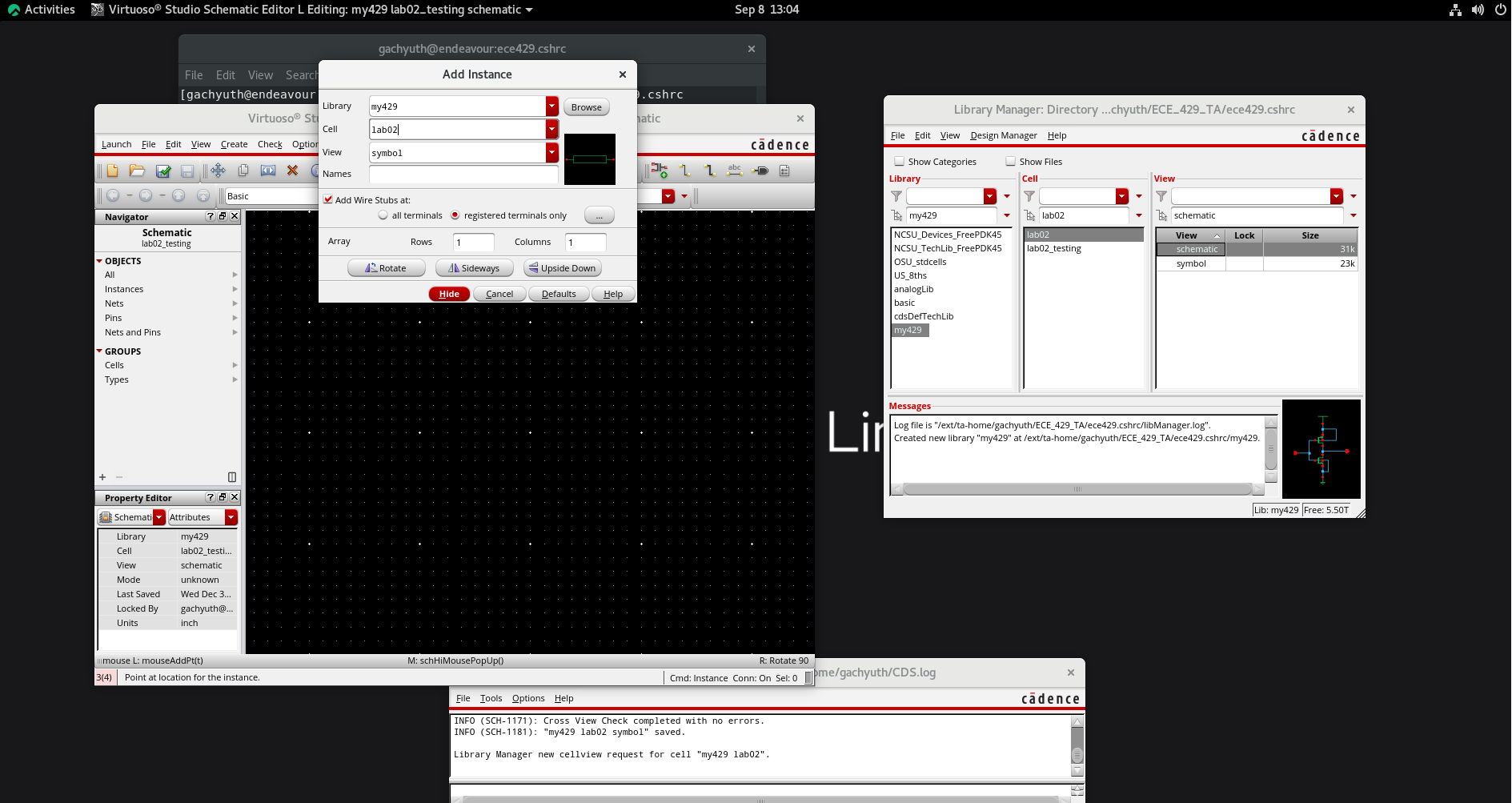 Adding lab02 inverter symbol to testbench