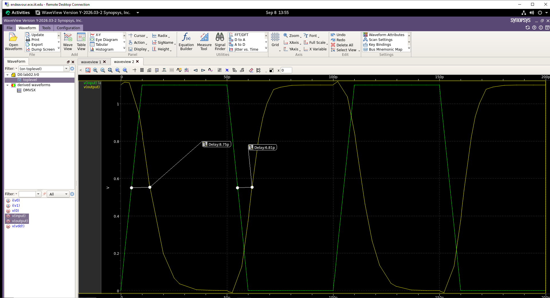 WaveView propagation delay annotations