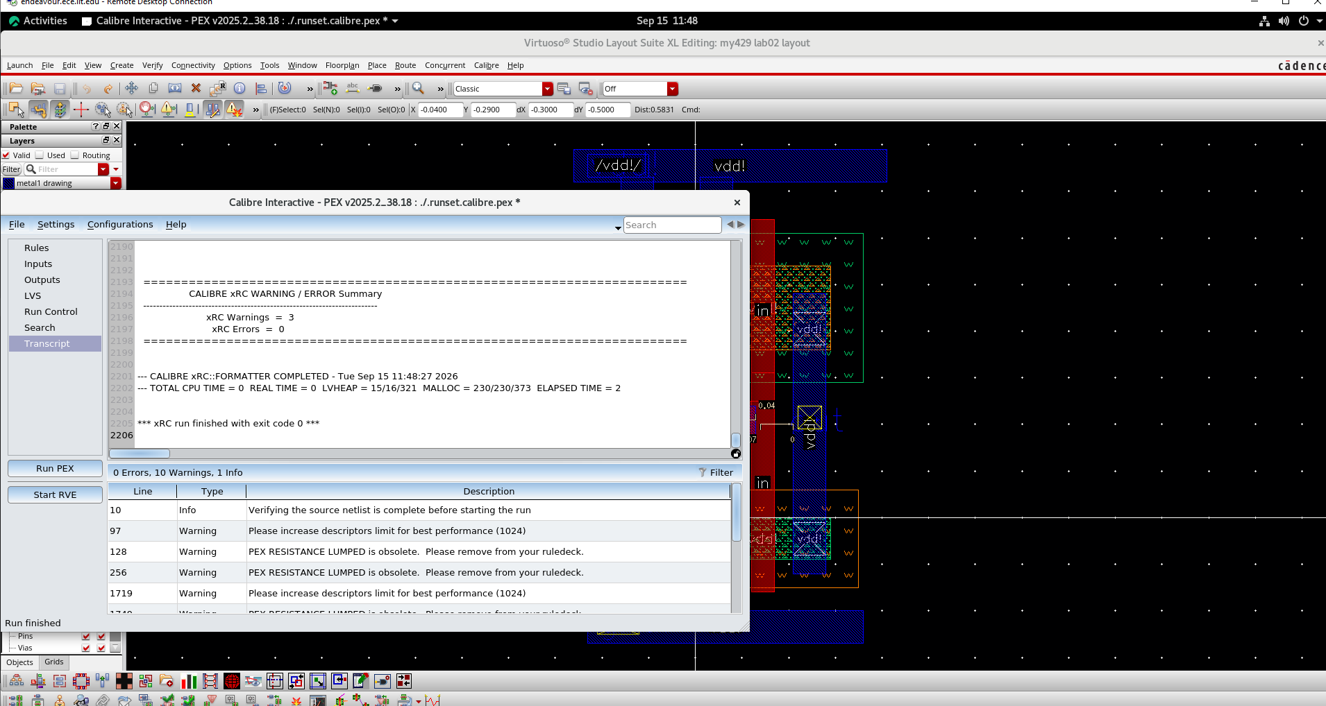 PEX zero errors